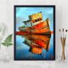 Ship Landscape Coloring By Numbers Hand Painted Drawing