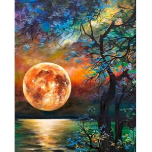 Moon Landscape HandPainted Oil Painting By Number