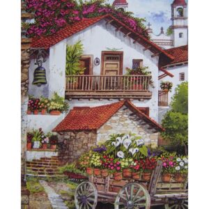 Town Scenery DIY Acrylic Paint On Canvas For Home Decor