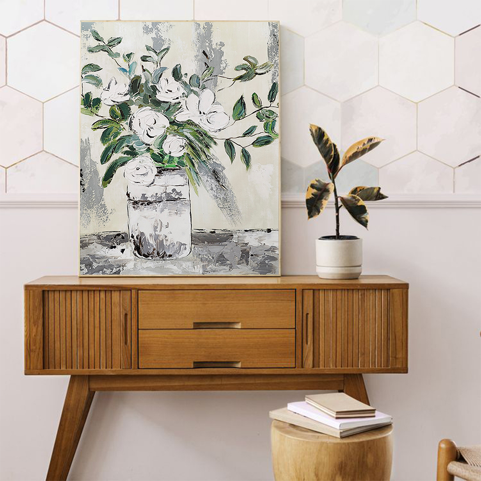 High Quality Flower Art Oil Painting On Canvas - Image 3