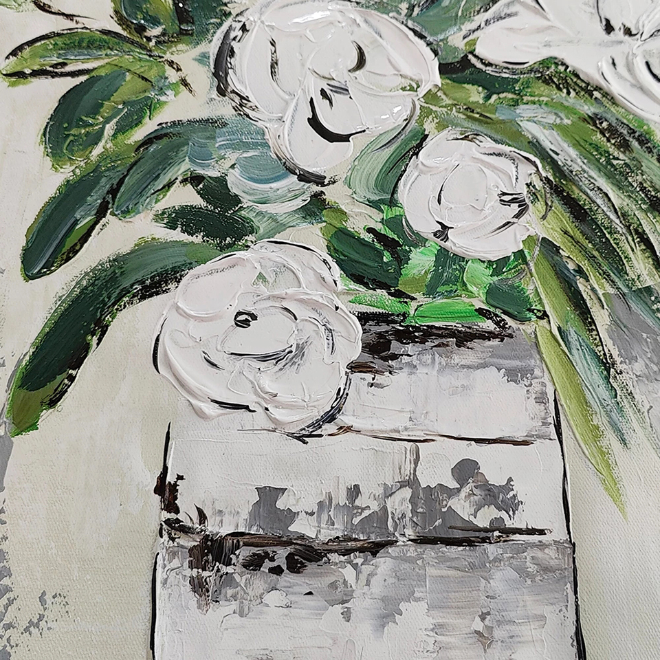 High Quality Flower Art Oil Painting On Canvas - Image 5