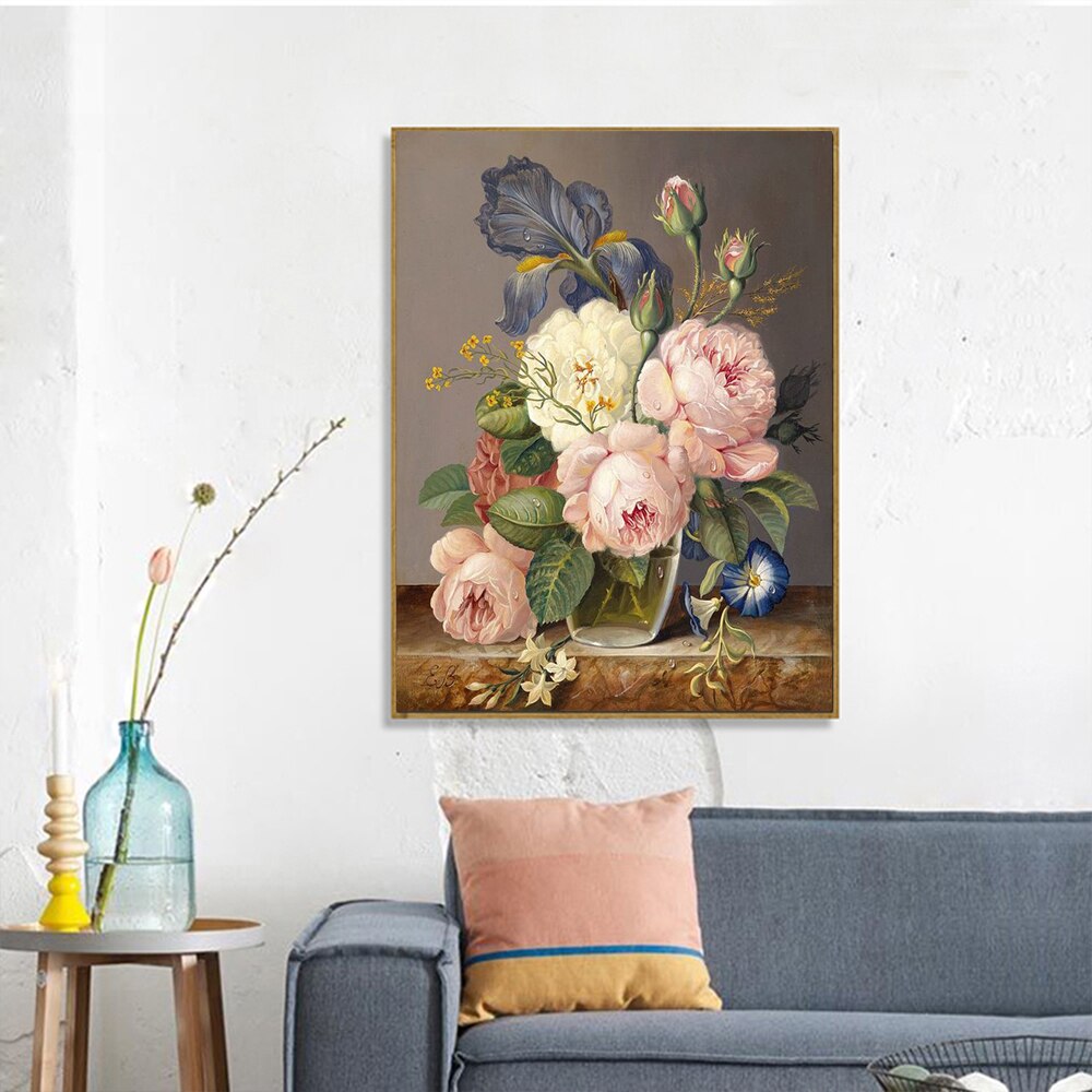 Pink Flower Kits Handpainted Picture By Number - Image 5