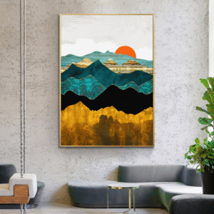 Abstract Sunset Landscape Drawing Coloring By Numbers