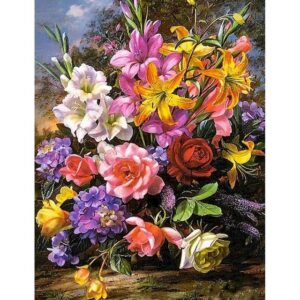 Painting By Numbers Kit Flower Colouring