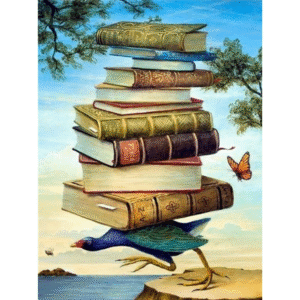 Acrylic Paint By Numbers Set Oil Painting, Bird With Book