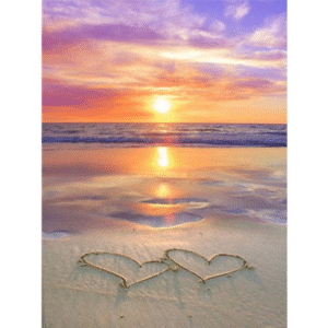 Sandy Beach Paint By Numbers, Two Heart On Sand