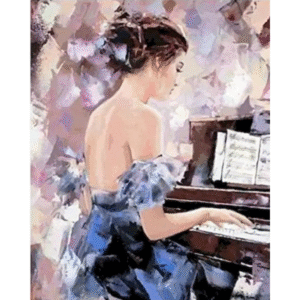 Beautiful Girl Playing Piano Painting By Numbers