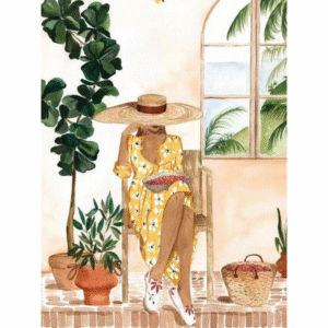 Modern Painting By Numbers Fresh Plants Woman